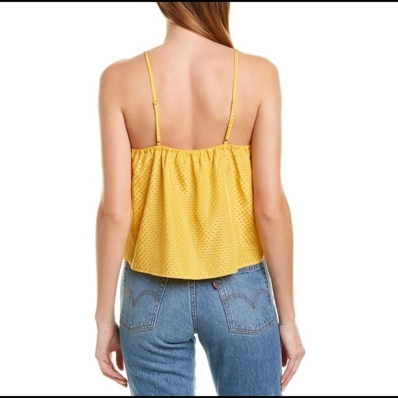 Nordstrom NSR Dot tank top sleeveless MEDIUM yellow gold NWT - Picture 3 of 9